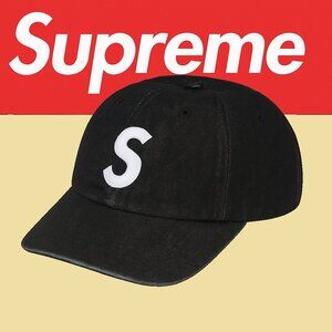 Authentic Supreme Black Denim “S” Logo Baseball Cap